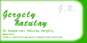 gergely matulay business card